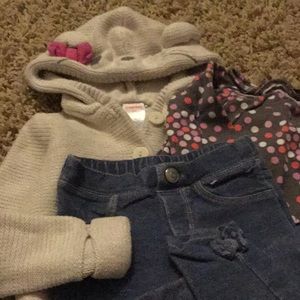 Gymboree Mouse Sweater 3 pc Set 3T